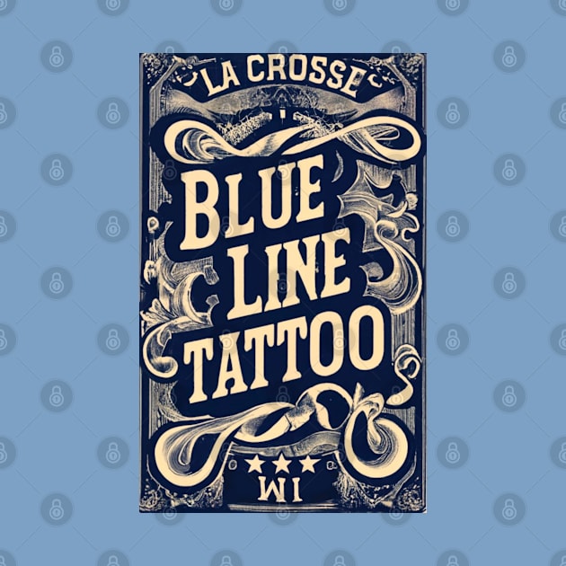 Blue Line Tattoo La Crosse WI Fancy Scrollwork Vintage Style by BlueLine Design