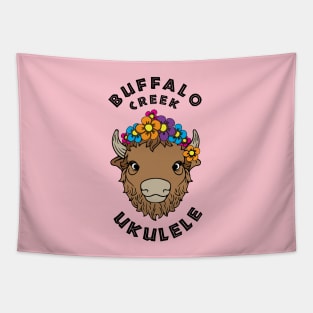 Buffalo Creek Ukulele T-Shirt_Black Text Tapestry