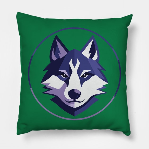 Siberian Husky Pillow by Flowerart1232