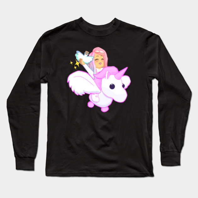 Adopt Me Pink Flying Unicorn T Shirt Adopt Me Roblox Long Sleeve T Shirt Teepublic - roblox flying unicorn