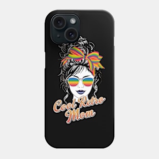 Cool Retro Mom Hair Bun Colorful Design Phone Case