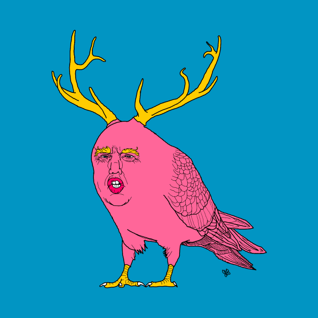 Flying Donald Trump Pigeon Elk by Joodls