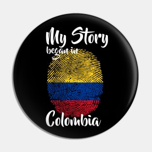 Colombia Flag Fingerprint My Story DNA Colombian Pin