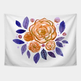Spring roses bouquet - orange and purple Tapestry