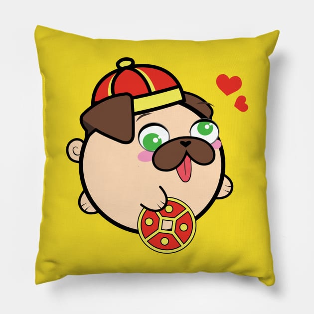 Doopy the Pug Puppy - Chinese New Year Pillow by Poopy_And_Doopy