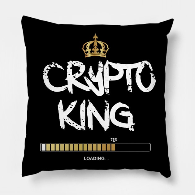 Crypto King Loading Pillow by DesignBoomArt