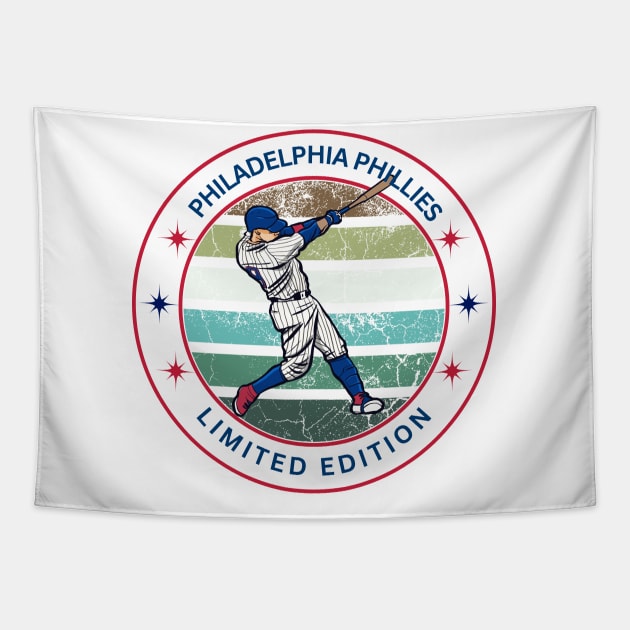 VINTAGE RETRO PHILADEPHIA PHILLIES LIMITED BASEBALL EDITION Tapestry by Lolane