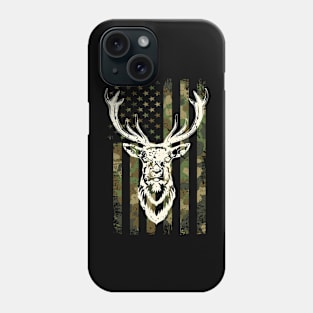 Camouflage Deer Hunting America Flag Phone Case