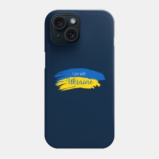 I am with Ukraine, design with vintage Ukraine flag Phone Case