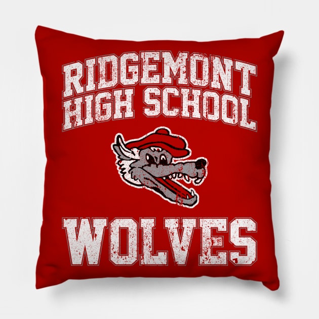 Ridgemont High School Wolves Pillow by huckblade