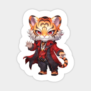 Cartoon Bengal Tiger in Dracula Costume Magnet