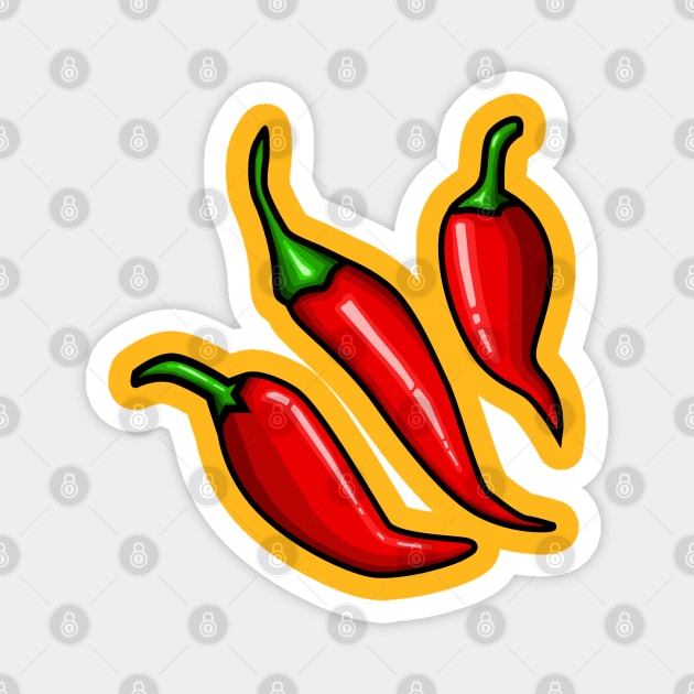 Chili Red Hot Pepper - Pepper Lover Magnet by ArtsoftheHeart