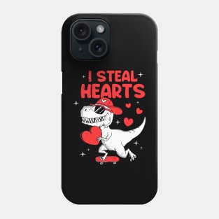 I Steal Hearts Trex Dino Valentine_s Day Boys Son Toddlers Phone Case