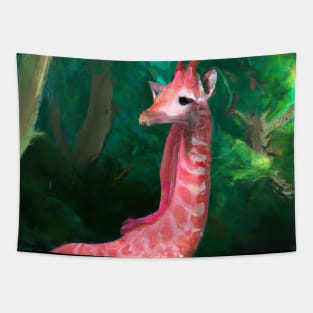 Pink Giraffe Tapestry