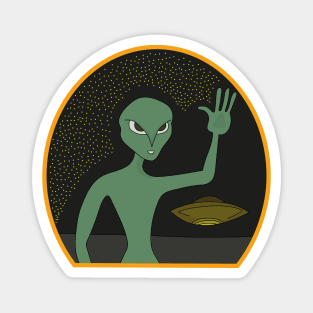 Green Alien Magnet