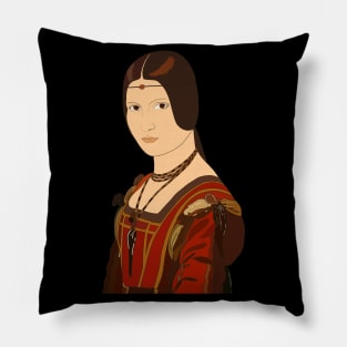 Inspired by Leonardo da Vinci’s La Belle Ferronniere Pillow