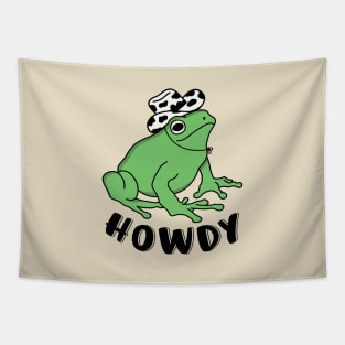 Howdy Funny Frog Wearing Cowboy Hat Tapestry