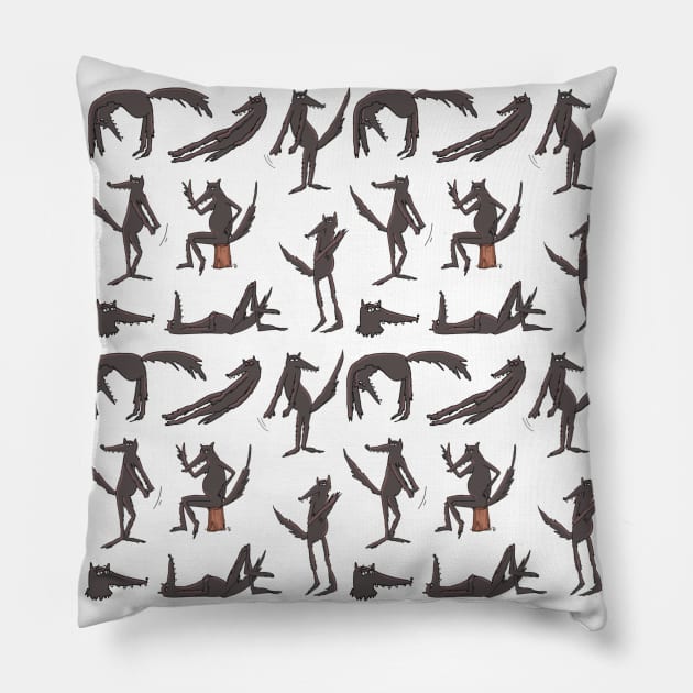 funny wolf Pillow by Povilesa