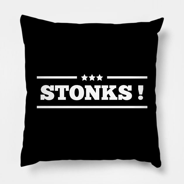 Stonks ! (Dark) Pillow by Trader Shirts