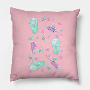 Menhera Yamikawaii Pastel Goth Creepycute Pattern Pillow