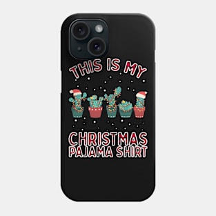 Christmas Succulent Shirt Gift Xmas Lights Cactus Pajamas Phone Case