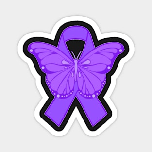 Purple Butterfly Awareness Ribbon Magnet