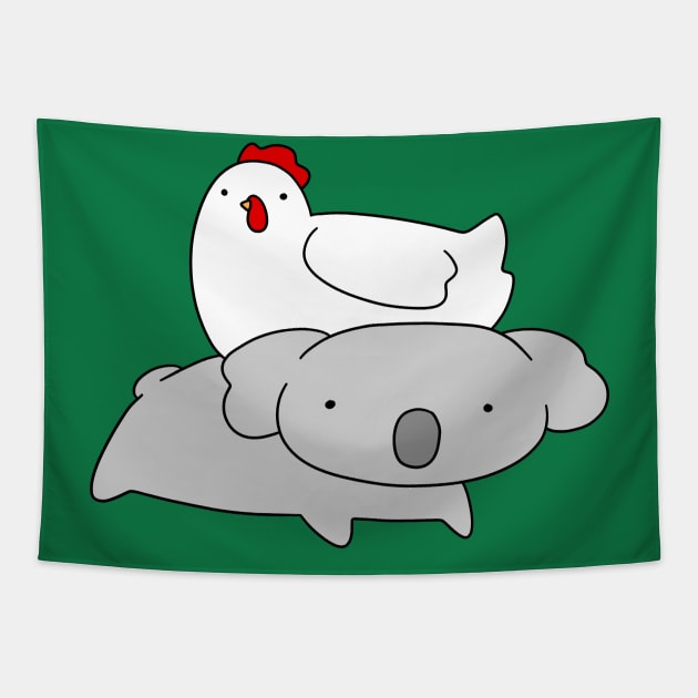 Chicken and Koala Tapestry by saradaboru