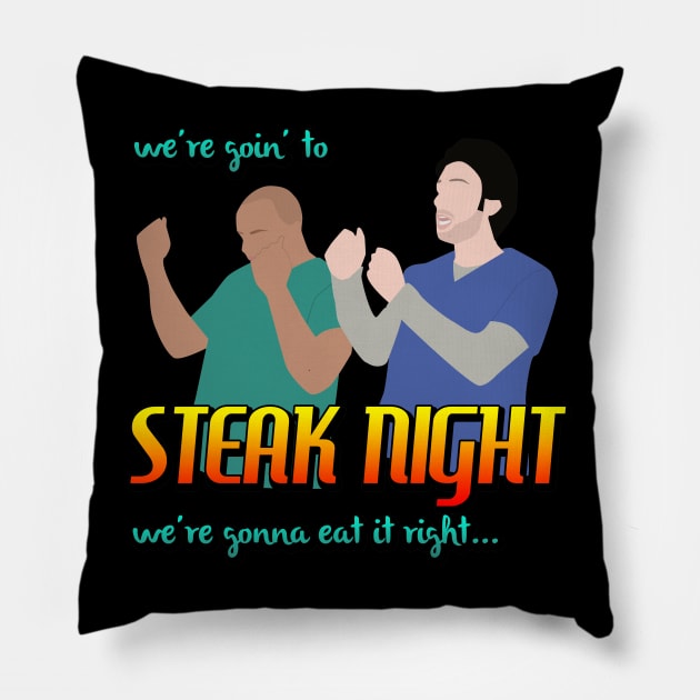 Steak Night Pillow by Edenave