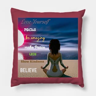 Growth Mindset: Motivational Digital Art Pillow