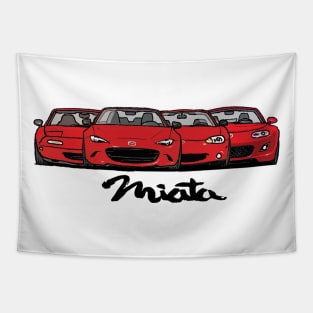 MX5 Miata Generations Red Tapestry