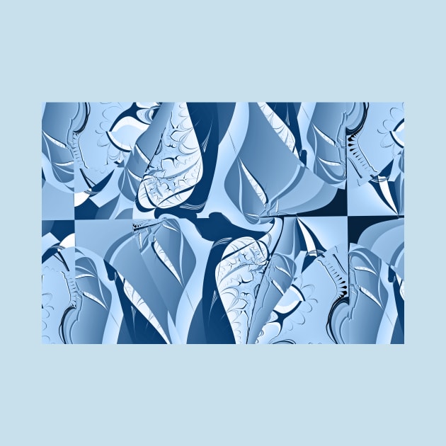 Abstract Blue Leaf Pattern by pinkal