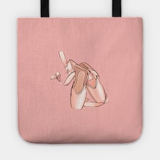 pink pointe shoes Tote