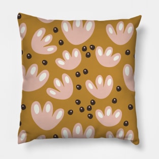 Pink petal honey pattern - Pink and Mustard Palette Pillow