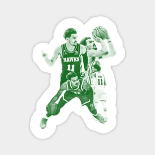 Trae Young - basketball players//green solid Magnet