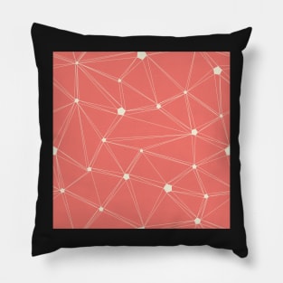 Pentagon grid coral Pillow