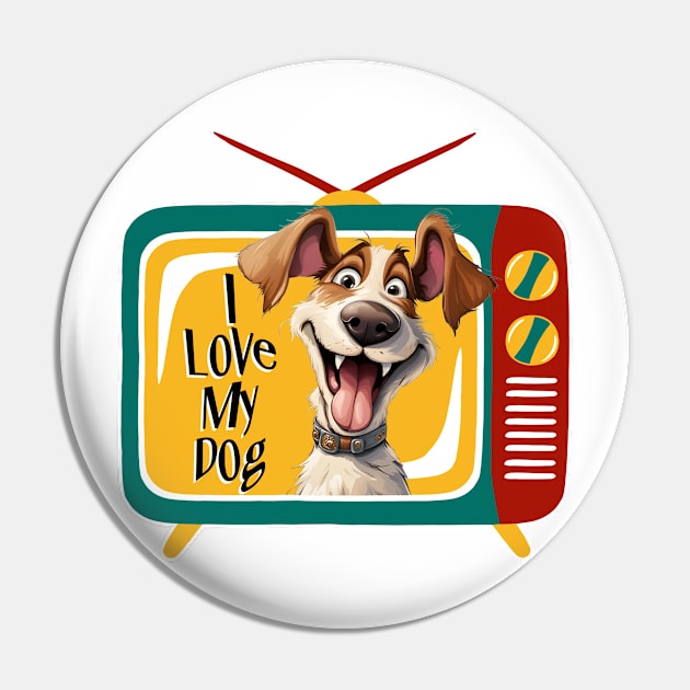 I Love My Dog Pin by Wilcox PhotoArt