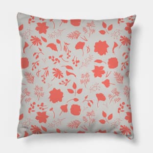 Coral Blooms Floral Pillow