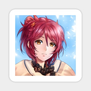 Red Hair Anime Girl Magnet