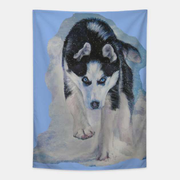 Siberian Husky Fine Art Painting Siberian Husky Tapestry