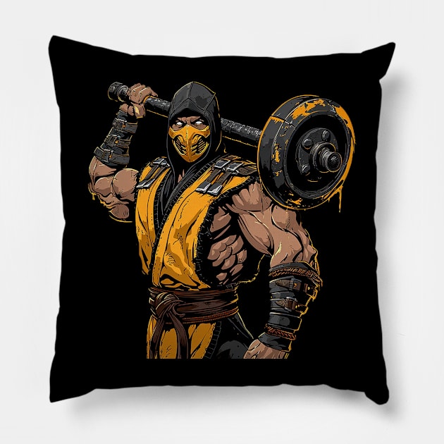 scorpion at gym Pillow by weirdesigns