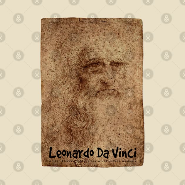 Self Portrait Leonardo Da Vinci High Renaissance Artist by KewaleeTee