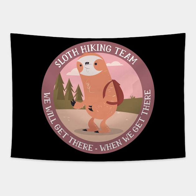 Sloth Hiking Team Tapestry by EarlAdrian