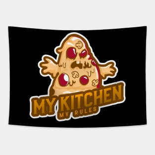 Chubby Pizza Monster Kitchen Tapestry