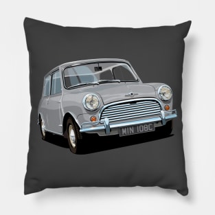 classic mini cooper in grey Pillow