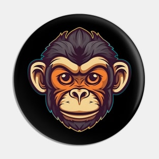 Cartoon chimpanzee monkey Pin