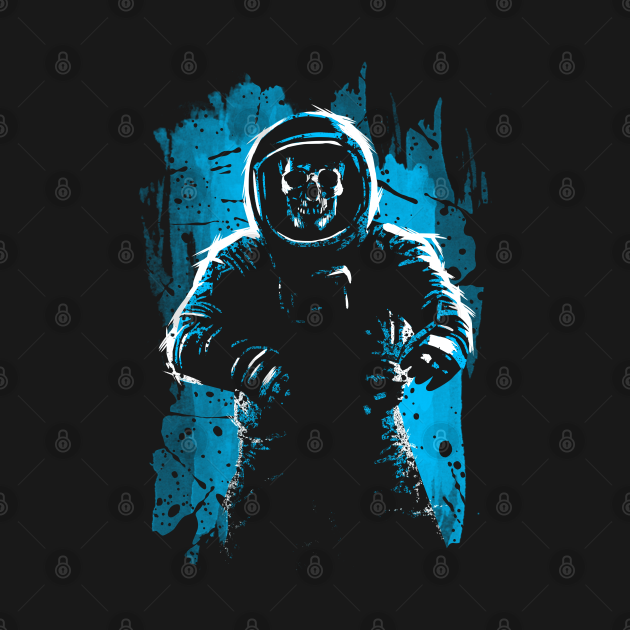 Astronaut Skull Blue by albertocubatas