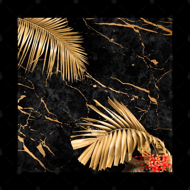 Black Gold marble tropic by GreekTavern