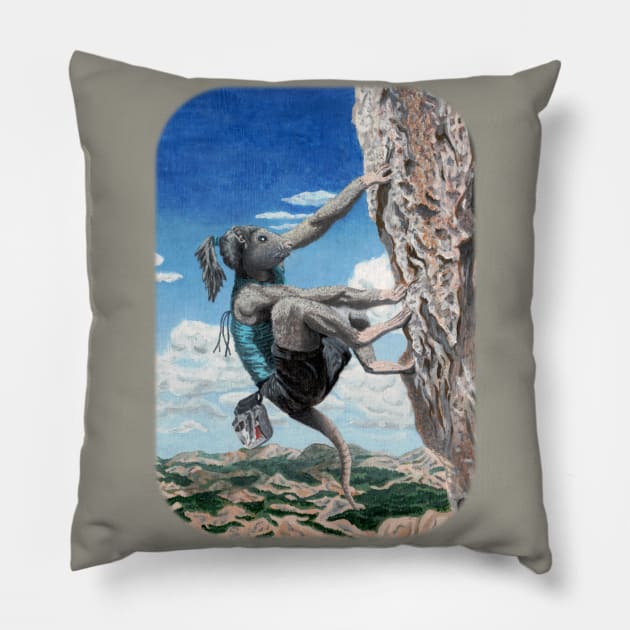 Rock Climbing Fantasy Monster Pillow by Helms Art Creations