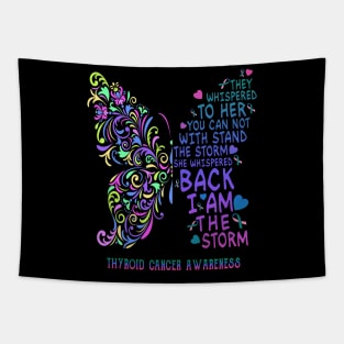 thyroid cancer butterfly i am the storm Tapestry