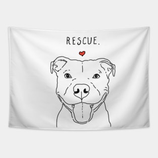 Rescue Love Smiling Pit Bull, Pittie, Pitbull Mom, Dog Lover Tapestry